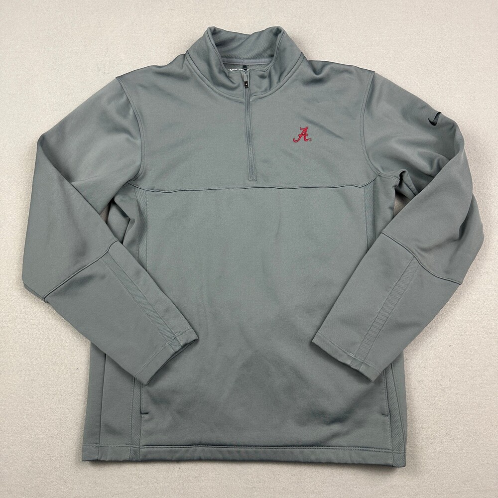Alabama Crimson Tide Sweater Men Small Gray Nike Golf 1/4 Zip Therma Fit Top S